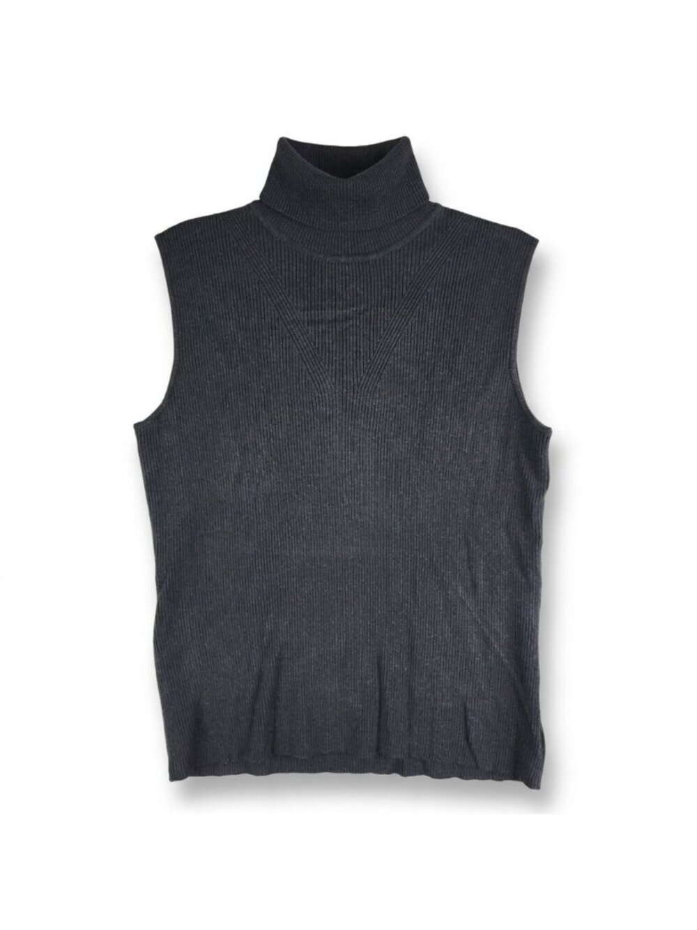 Womens Cato Est 1946 Black Ribbed Sleeveless Turtleneck Sweater Vest 22/24W